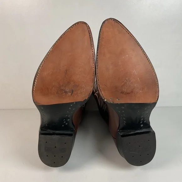 Vintage 1960s Cowtown Cowboy Boots 12 D Chocolate Brown